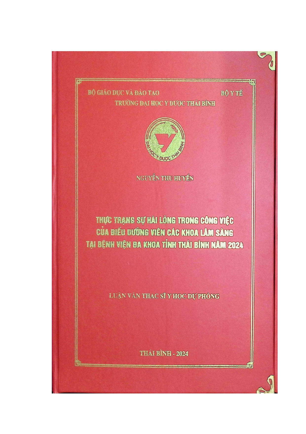Thực trạng sự hài lòng trong công việc của điều dưỡng viên các khoa lâm sàng tại Bệnh viện Đa Khoa tỉnh Thái Bình năm 2024.